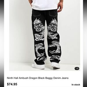 💥Ninth Hall Ambush Dragon black baggy denim jeans